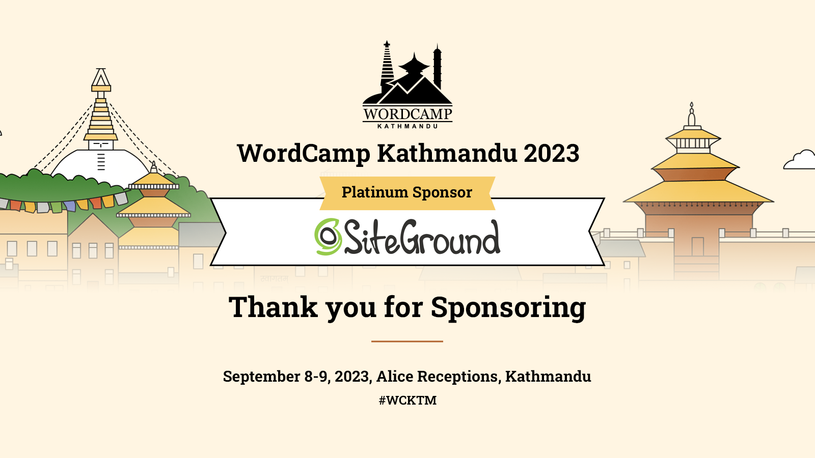 Thank you SiteGround for sponsoring