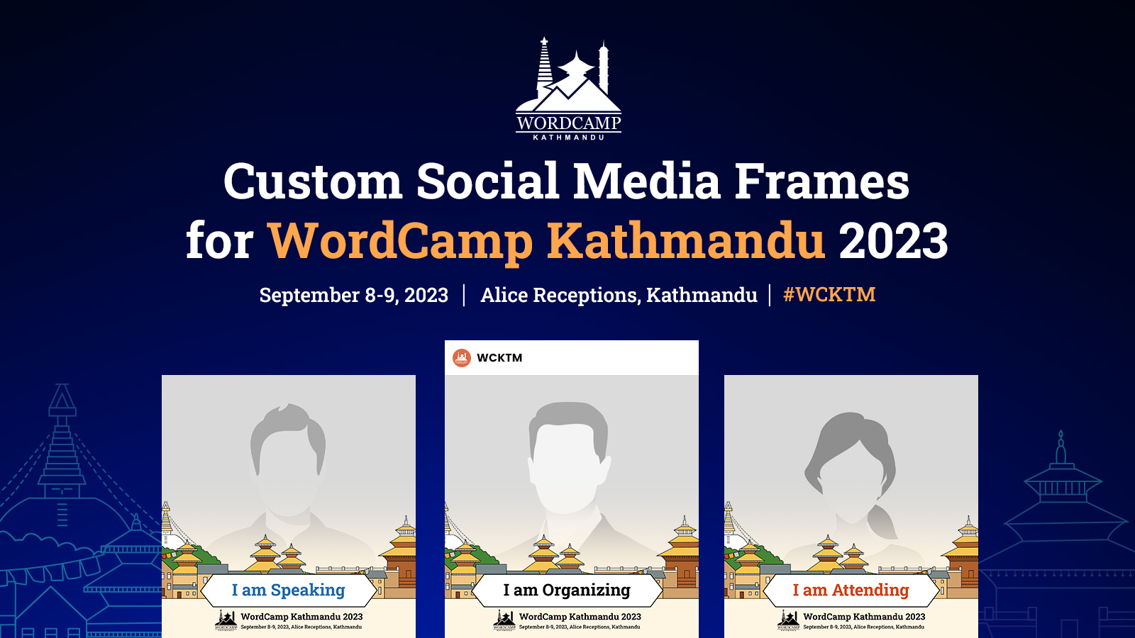 Custom Social Media Frames for WordCamp Kathmandu 2023