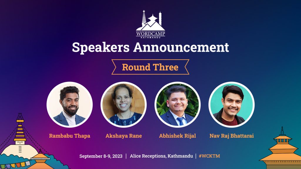 WordCamp Kathmandu 2023 Speakers Announcement Round 3
