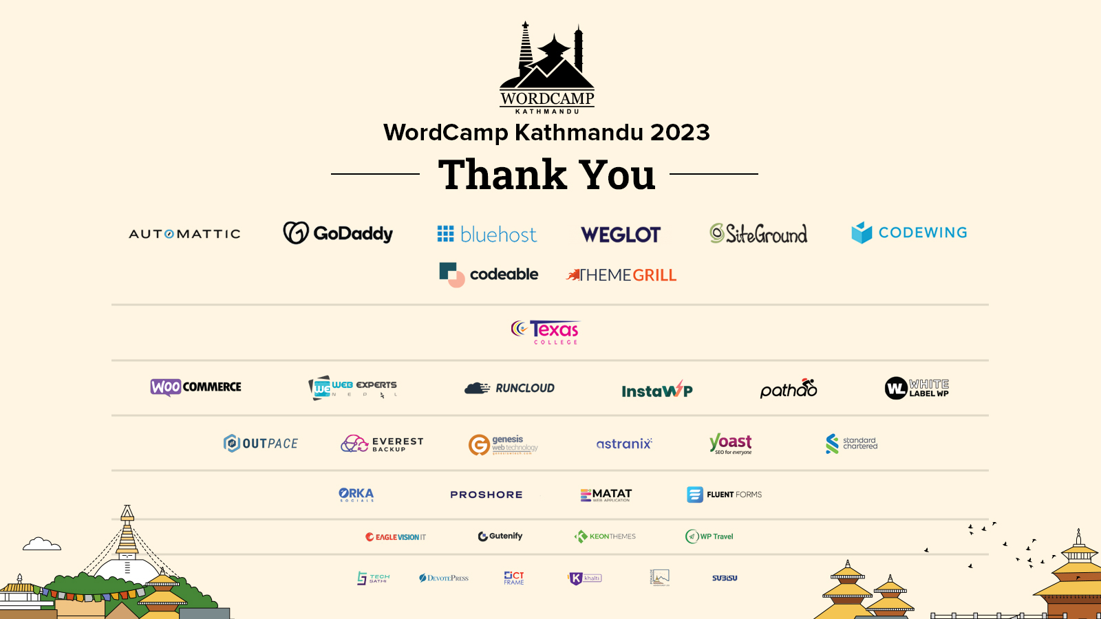 A Heartfelt Thank You to Our WordCamp Kathmandu 2023 Sponsors
