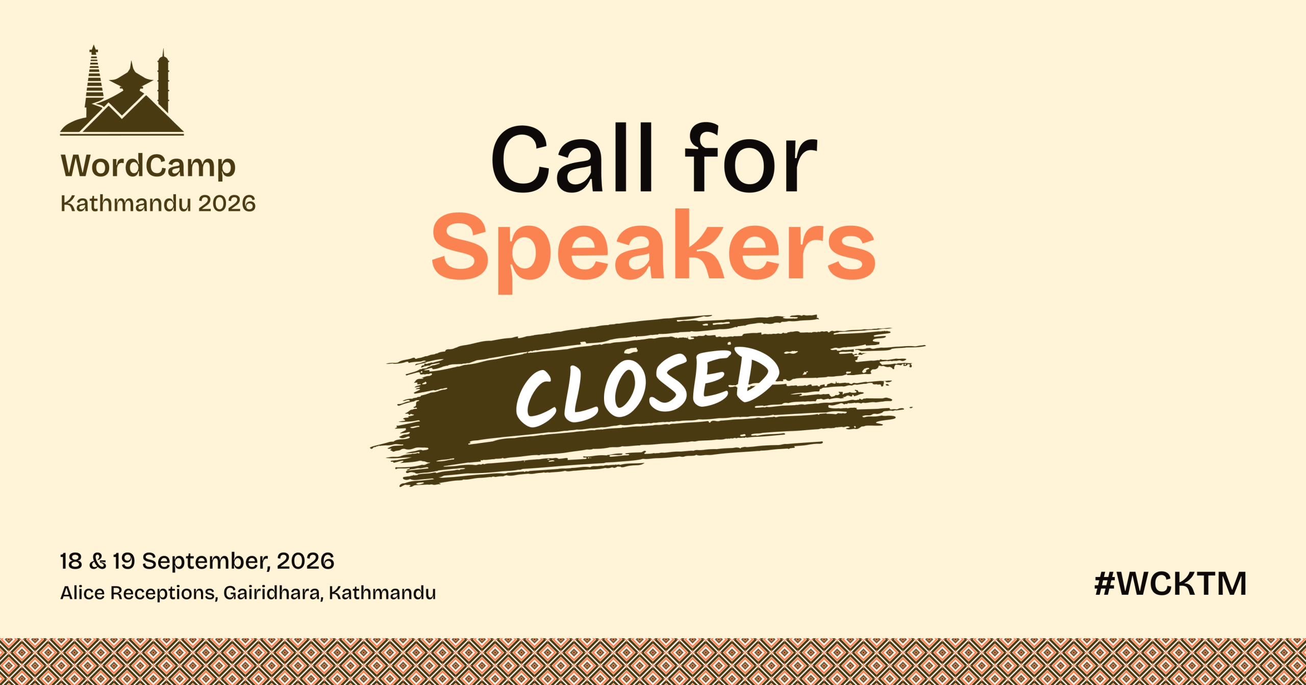 Call for speakers closed
